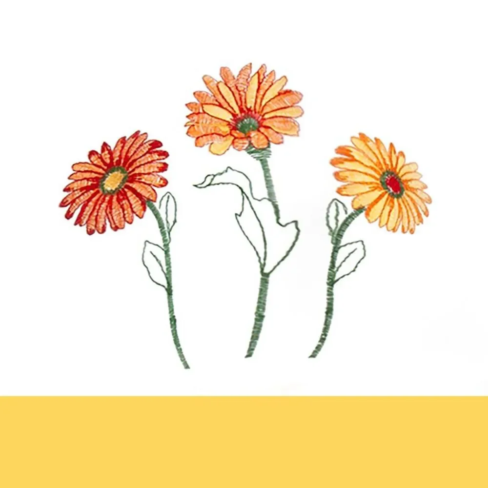 PowerSellerUSA Daisy Art Tier and Swag Window Curtain Set, Flower Design Bedroom